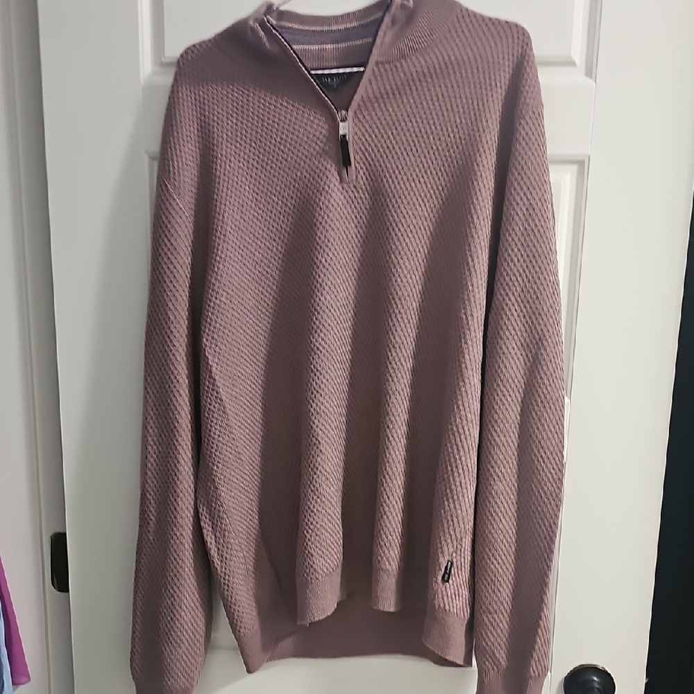 Ted Baker Men's Dusty Pink Zip-Up Sweater